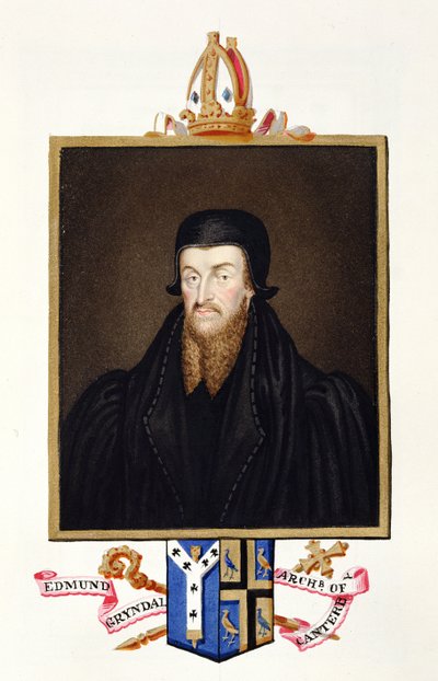 Portrait of Edmund Grindal (c.1519-83) Archbishop of Canterbury from 